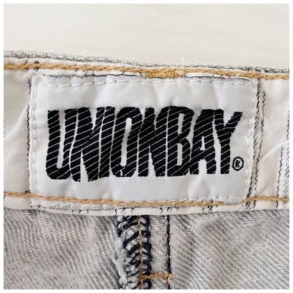 Vintage 80’s UNIONBAY Retro Chic Trendy Acid Stone Wash Seamed Denim Skirt - Picture 7 of 11